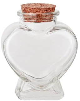 ASTRQLE Bottiglia di vetro a forma di cuore con tappo in sughero, mini barattolo per messaggi di auguri per matrimoni, luna di miele, sabbia, fai da te, regalo di San Valentino, decorazione per la