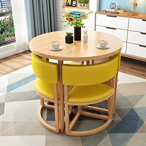 Ensemble de table ronde de réception et de salle à manger pour tables de salle de conférence de 480 cm, idéal pour appartement, cuisine, balcon ou salon (couleur : jaune)