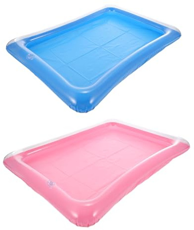 Beaupretty Pool Beer Inflatable Ice Holder 2pcs Floating Serving Tray for Picnic, Hot Tub, Beach Pool Parties