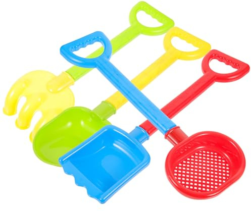 Mikikit Set 4 Pezzi Pale per Sabbia in Plastica per Bambini, Leggere e Resistenti, Giocattoli Estivi per Giardinaggio e Sabbierà, per Spiaggia e Giochi All'aperto Colore Casuale