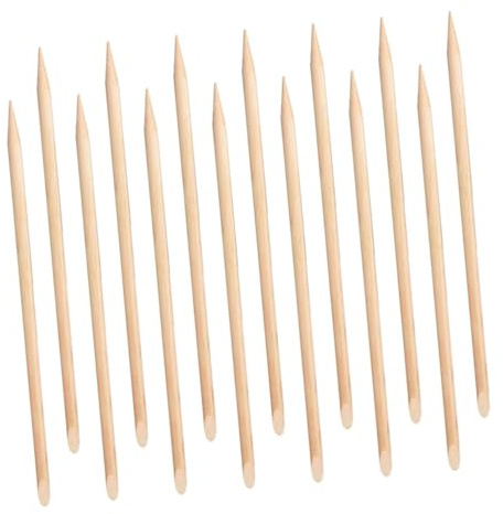 Cabilock Spingi-unghie in Legno Khaki 100 Pezzi Punte Doppie per Manicure Professionale e Impiego in Beauty Shop
