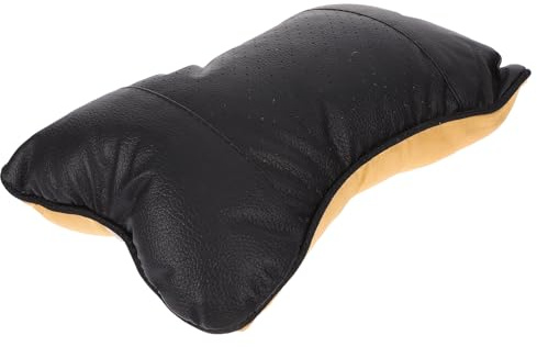 FOMIYES Auto Nackenkissen Kopfstützenkissen aus Strapazierfähigem PU Leder Schwarz Ergonomisch Ganzjährig für Autositz Komfort Nackenstützkissen