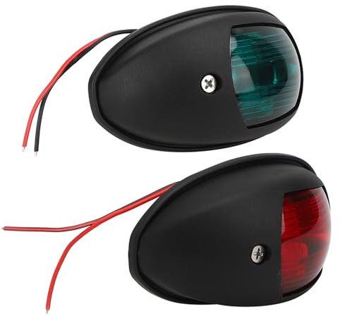 Fesjoy Feu de Navigation pour Yacht Robuste et Portable 1 Paire de Lampes de Signalisation D'expédition à Large Pression 10-30 V, Facilement Visible sur D'autres Navires à Plus de 1 (Noir)