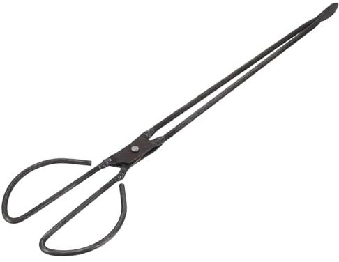 Alipis Pince à Bûches en Acier 48 Cm à Tête Plate pour Cheminée, Barbecue et Camping, Pinces à Briquettes Charbon et Bois, Outil de Manutention Polyvalent pour Foyer et Jardin
