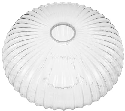 MAGICLULU Abat-jour Suspendu en Verre Transparent Nervuré 250x150 Mm, Abat-jour Rond de Rechange pour Luminaire Suspendu, Globe Verre pour Lampe de Salle à Manger et Ventilateur de Plafond
