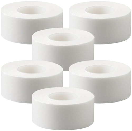 BAZEITFLOW Protector de Sudor para Cuello de Camisa, Adhesivo Autoadherente de Tela No Tejida, Absorbente y Fácil de Desmontar, 6 Rollos Blancos para Uso Invisible