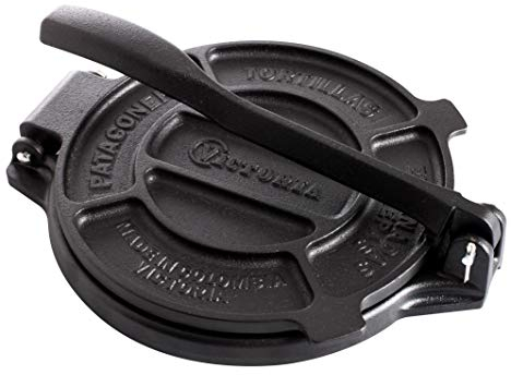 Victoria Pressa per Tortillas Messicane in Ghisa 16,5 cm, Pataconera Colombiana Professionale, Roti Maker per Tacos, Arepas, Quesadillas, Empanadas, Patacones