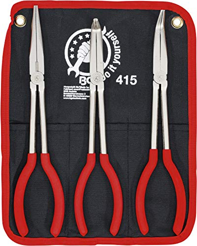 BGS Diy 415 | Long Nose Pliers Set | straight / bent | 260 - 285 mm | 3 pcs.