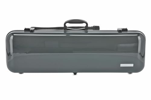 GEWA Violinkoffer AIR 2.1 - Made in Germany - grau hochglanz - Thermoplast-Schale - Leicht und bruchsicher - Zahlenschloss - Zubehörtasche/Notentasche - Rucksackriemen