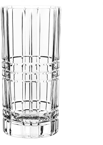 Nachtmann Glasvase 28 cm, Square, 97782, Vase aus Kristallglas, Blumenvase Tischdeko, spülmaschinenfest | 2-in-1 Dekoration aus Kristallglas, Klares, geometrisches Design
