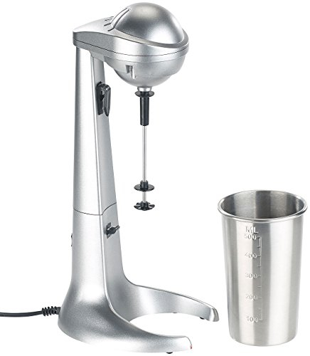 Rosenstein & Söhne Milchshaker: Elektrischer Drink-Mixer mit Edelstahl-Becher, 65 Watt (Milchshaker elektrisch, Becher, Milchshake)