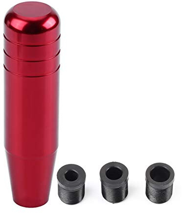 KIMISS Pomo de cambio manual para coche, universal de aleación de aluminio, 13 cm, rojo, cabeza de cambio ergonómica, palanca de cambios ligera