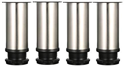 Drenky Möbelfüße Verstellbar,4 Stück Füße für Möbel Tischbeine Höhenverstellbar 12cm Sofa füße Möbelfüße Edelstahl Gesamthöhe 120mm-135mm Kommen mit Edelstahlschrauben für Möbel Projekt