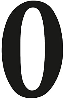 iSecur Autocollant Chiffre 0 Noir 10 cm Numéro Maison - kfz4710 | Caractère adhésif résistant intempéries pour boîte aux lettres porte extérieur