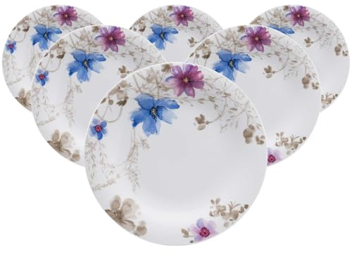 Villeroy & Boch Mariefleur Gris Basic Speiseteller 6er Set, 27 cm Bunt, Spülmaschinenfest, Mikrowellensicher, Geschirr Blumen, Teller, Essteller Keramik, Premium Porzellan