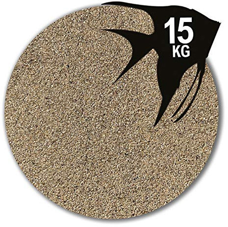 Anbobo Müller GmbH 15 kg Aquariumsand beige Aquariumkies Natur feuergetrocknet und gerundet 25 Körnungen (0,4-0,8 mm)