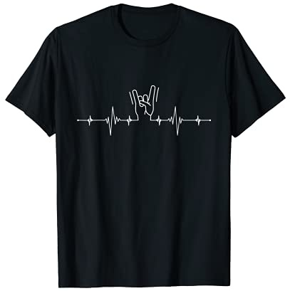 Hardrock & Heavy Metal Herzschlag Pommesgabel Rock Musik T-Shirt