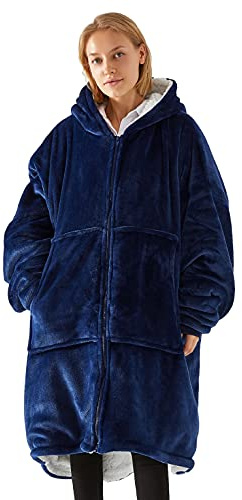 UMIPUBO Felpe con Cappuccio Uomo Donna Coperta TV Cerniera Oversize Pullover Blanket Hoodie Super Confortevole Felpa con Coperta Sherpa Fleece Jumper Coperta Gigante con Cappuccio