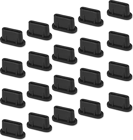 20x USB C Anti Dust Plugs for iPhone 17 16 15 Plus Pro Max, Samsung Galaxy S26, S25, S24, S23, S22, S21, S20,Pixel, MacBook, Laptop, Cell Phone Dust Cover for Any USB Type C Charging Port- Black