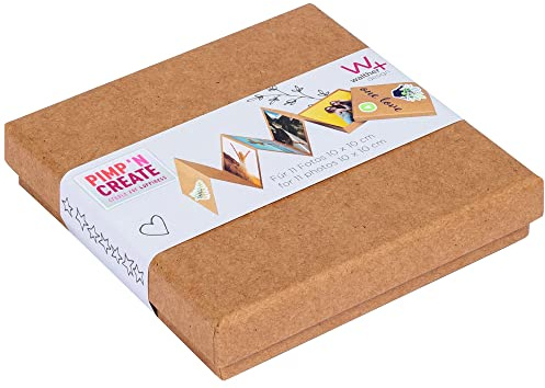 walther design Leporello Fotobox braun 10 x 10 cm DIY, PIMP AND CREATE FB-099-P