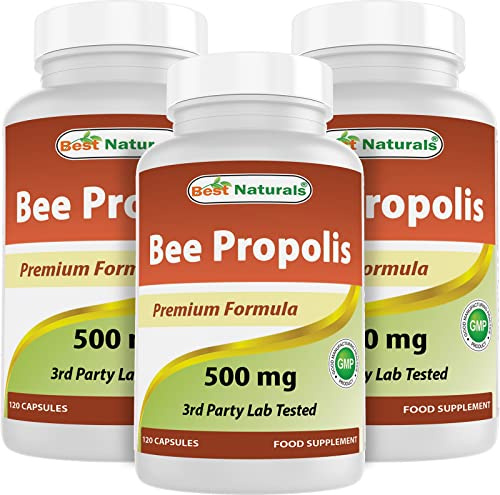 Best Naturals Bee Propolis 500 mg 120 Capsules (120 Count (Pack of 3))