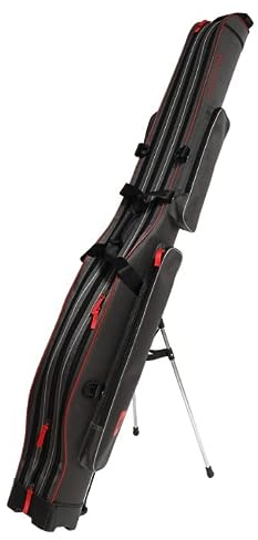 Rutenfutteral 3 Fächer versteifte Rutentasche Futteral mit Ständer (140cm / 3 Fächer/UWD-06-140-3-GY)