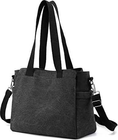 DOURR Hobo - Borsa a tracolla da donna, in tela, con scomparti multipli