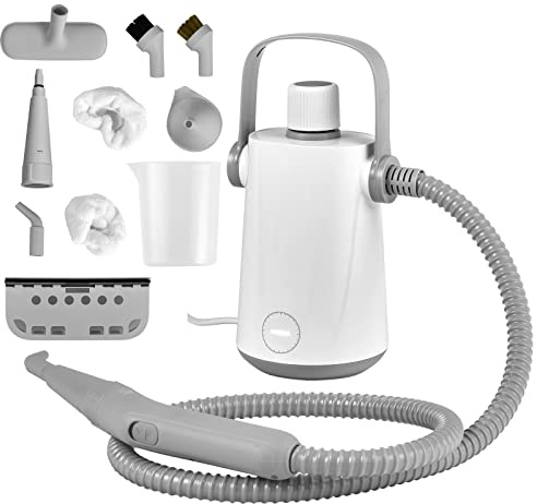 GiantexUK Handheld Steam Cleaner, 1000W Pressurized Cleaner (Grey) | with 10 Accessories, Portable Multipurpose Steam Cleaning Machine for Home, Office, Kitchen and Bathroom