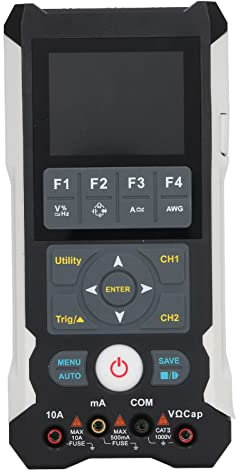 Oscilloscope de poche, 3 en 1 80MHz LCD couleur rétro-éclairé 2,8 pouces Taux d'échantillonnage 2 voies 200Msps Oscilloscope numérique Batterie 4000mAh Multimètre numérique
