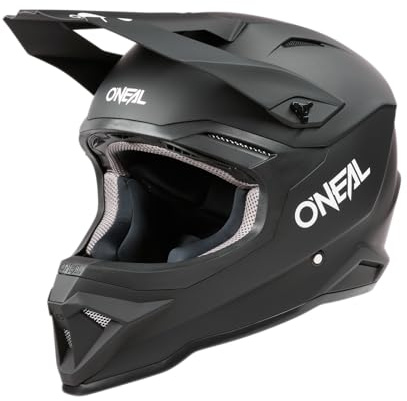 O'NEAL | Motocross-Helm | MX Enduro Motorrad | ABS-Schale, Lüftungsöffnungen für optimale Belüftung und Kühlung | 1SRS Helmet SOLID V.24 | Erwachsene | Schwarz | Größe XL