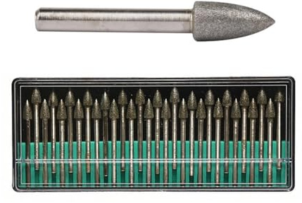 Diamant Fräser Set - 15 Stück Diamant-Frässtifte mit 1/8 Zoll Schaft, Rotationswerkzeuge Zubehör zum Schnitzen, Gravieren, Schleifen, Polieren von Steinen, Steinen, Schmuck - 3 x 5mm
