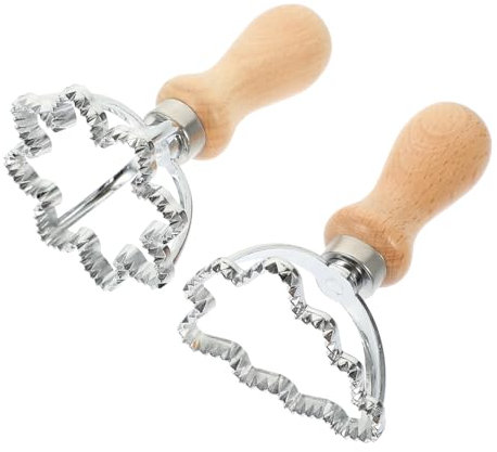 Didiseaon 2piezas Cortadores de Galletas de Cocina Cortador de Ravioles Temática Navideña Cortador Multifunción de Zinc para Albóndigas y Galletas