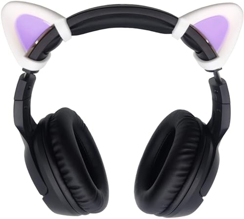 sciuU Decorative Cute Pink Cat Ears for Headphones, Decoration compatible with Headset HypreX Cloud/II/Flight, Lovely Kitty Adjustable Attachment Straps for Vedio Live Gaming Headsets