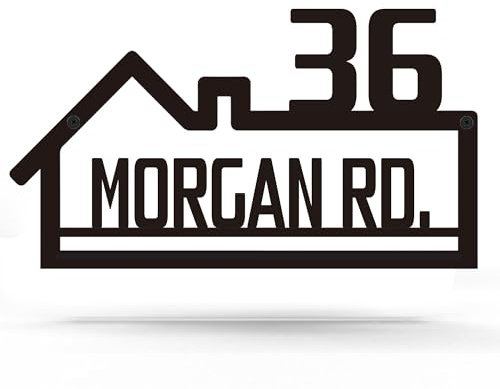 Metallschild personalisiert - Türschild personalisiert Namensschild für Haustür - Willkommensschild Haustür - Türschilder Haustür Namensschilder Haustür für Geschenke, Adresse, Straße (Design 11)
