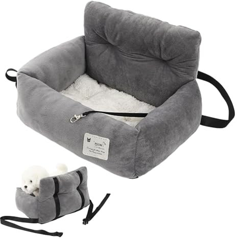 Ultraweicher, verdickter Hunde-Sitzerhöhung mit Griff, bequemer, rutschfester Hundesitz für Auto und Zuhause, Haustier-Reisebett für kleine und mittelgroße Katzen und Hunde