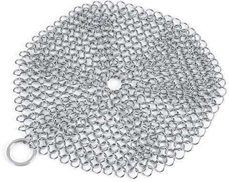 Épurateur de Cotte de Mailles en Acier Inoxydable, Nettoyant Antirouille pour Ustensiles de Cuisine en Fonte, Grillades de Cuisine