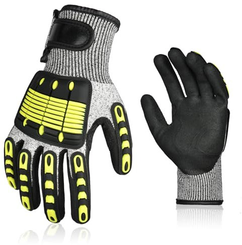 Ainiv Safety Work Gloves, Cut Resistant Work Gloves, Mechanics Gloves, Heavy Duty Work Gloves for Women and Men, Anti Impact Utility for Carpenter, Transportation, Logistics, Garden Work, 1 Pair (XL)