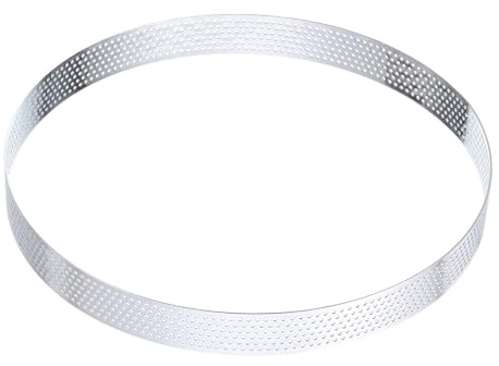 HARFINGTON Stainless Steel Tarts Rings 7.1 Perforated Metal Circle Baking Dessert Mousse Round Cake Ring Non Stick for Home Kitchen Food Cheese Making Tool