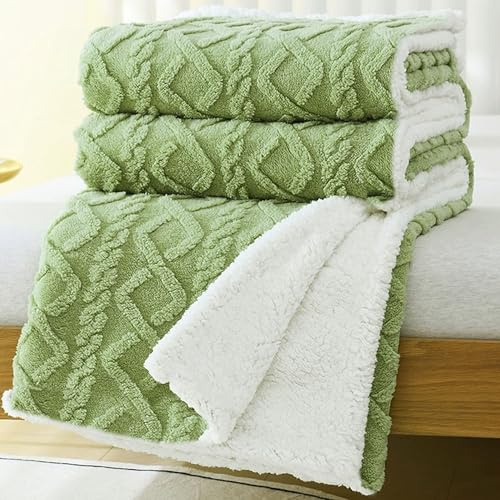 MANEMI Manta de Borrego, Doble Cara Franela y Sherpa, 100% Poliester, Suave y Caliente para Invierno, Manta Cama y Sobrecama
