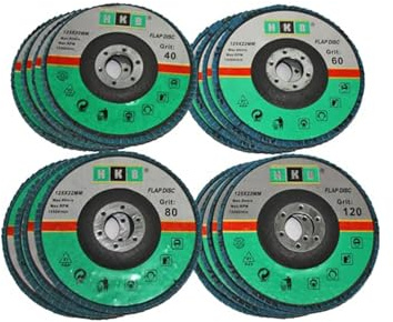 HKB® Fächerscheibe Korn 40, 125x22mm, blau, Zirkon, 20 Stück | Schruppscheiben, Für Edelstahl, Für Metall, Für INOX, Für Flex und Winkelschleifer