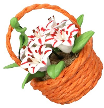 Vaguelly Mini Vaso Di Fiori Di Giglio in Miniatura Accessorio Decorativo Per Casa Delle Bambole