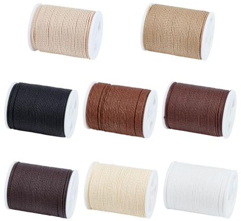 PH PandaHall 88m Filo di Poliestere Cerato 1mm Corde Cerate per Macramè, 8 Colori Cordoncino Cerato per Braccialetti Collane Gioielli Artigianato Fai Da Te