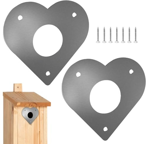 Spechtschutz für Nistkasten, 2er-Pack Meisenkasten Vogelhaus Schutzplatte mit Schrauben, 28mm+32 mm, Vogelnistkasten Edelstahl Zubehör für Nistkasten