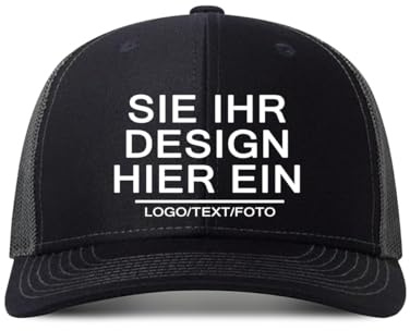 Kustima Basecap personalisiert mit Foto/Logo/Text, Baseball Cap selbst gestalten Verstellbare Trucker-Kappe personalisierte als Geschenk,Mesh Caps Männer Frauen,Snapback Schildkappe Herren Damen