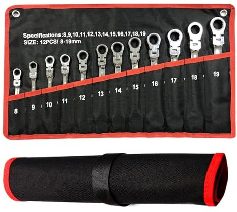 Llaves Combinadas,Llaves de Trinquete Llave de trinquete combinada, con cabeza flexible, herramienta de trinquete de doble propósito, juego combinado de trinquete. Herramientas manuales Uso apto para