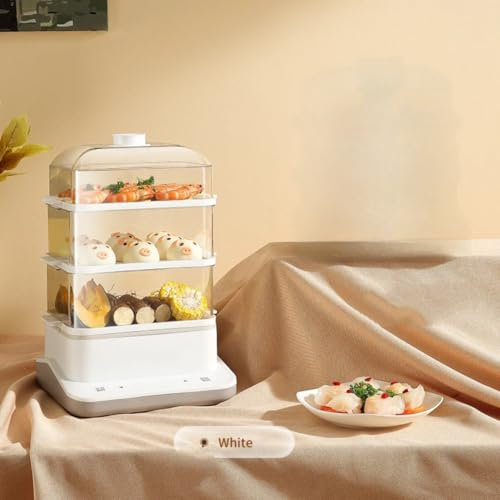 Vapore Elettrica 800 W Multistrato A 3 Strati/40 L | Pentole per Cottura A Vapore Automatiche con Conservazione del Calore