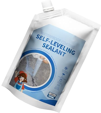 Concrete Sealer Outdoor Waterproof | Anti-Leaking Self-Leveling Sealant | Waterproof Quick Dry Concrete Sealer 500ml for Bathroom Brick Bathtub Pool Garden Deck Kitchen Garage Patio Basement Driveway