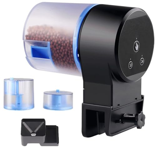 Futterautomat für Aquarium Automat Fische Futterspender Automatischer Fischfutterspender mit Timer Fischfutter Feeder Fisch Futterautomaten für Fischtank Batteriebetrieben (Batterie Nicht enthalten)