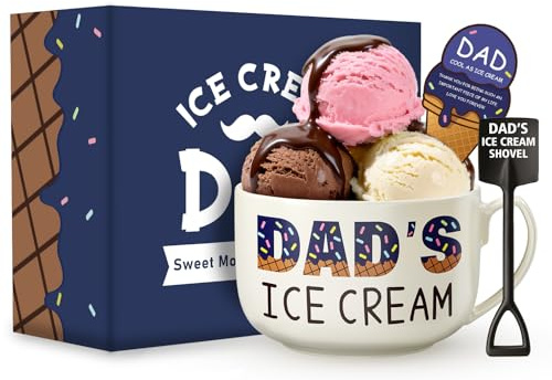 EUUPS Dad Gifts for Christmas - Dad's Ice Cream Bowl and Shovel Set - Ideal Fathers Day Birthday Gifts from Daughter Son