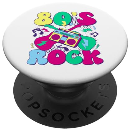 80’s Rock Design rétro années 80 avec Boombox et Guitares PopSockets PopGrip Adhésif